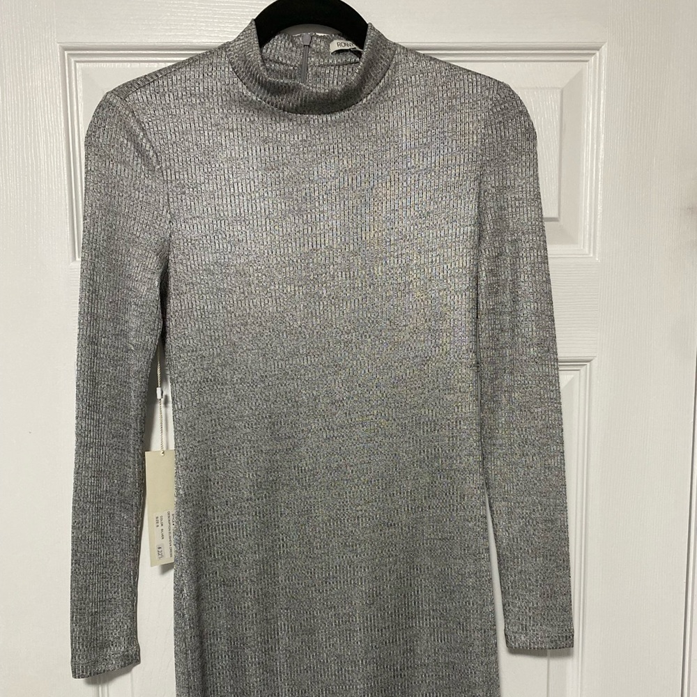 Ronny Kobo Silver Mini Dress